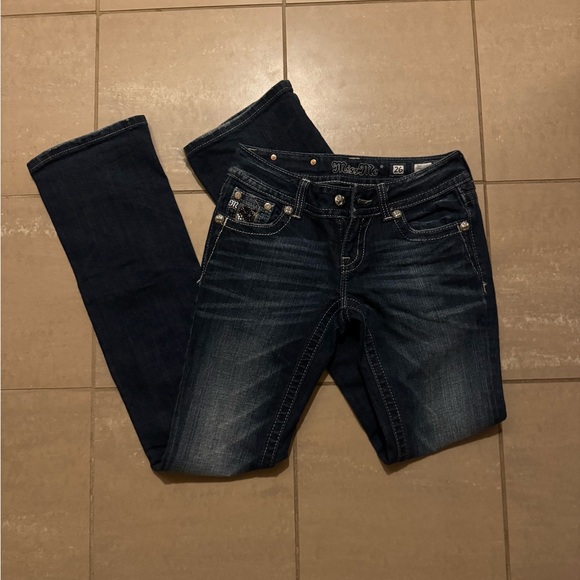 Miss Me Denim - Miss Me Dark Indigo Bootcut Jeans with Fading